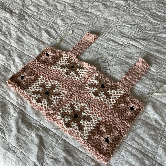 NWT Favorite Daughter The I'm Cute Crop Top in Daisy Crochet - Picture 3 of 9